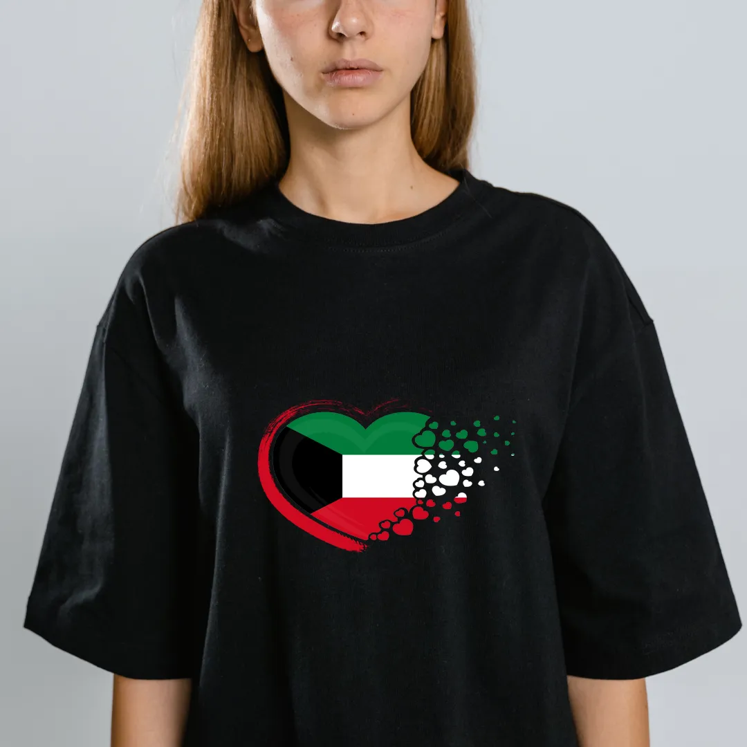تي شيرت علم الكويت أسود